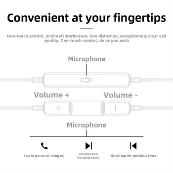 Căști in-ear cu cablu, cip digital Type-C și microfon pentru Huawei/Honor X5 – înregistrare karaoke