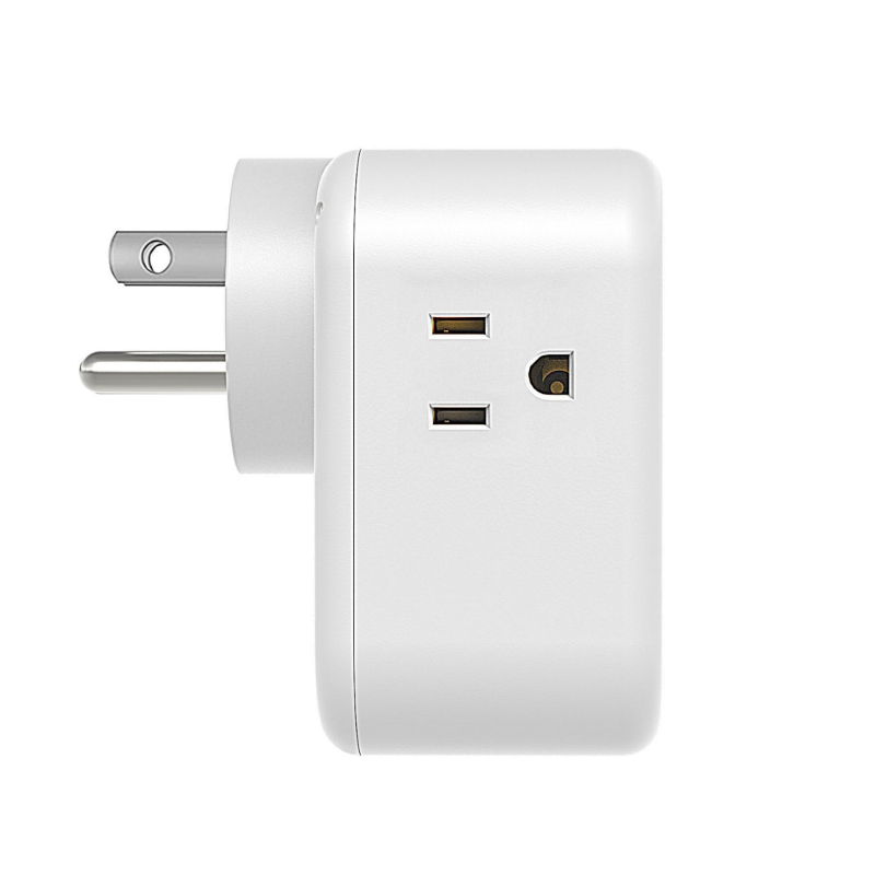 Priză de perete standard SUA, 3 prize, prelungitor multiplu, 5V 2.1A, compact, ETL certificat
