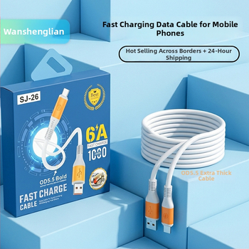 Cablu universal de încărcare cu diametrul conductorului 5,5 mm, conectori Type-C, Lightning și Micro USB – încărcare rapidă, lungime 1–2 m