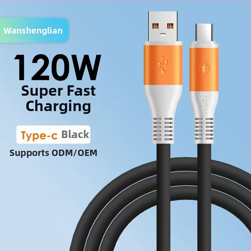Cablu universal de încărcare cu diametrul conductorului 5,5 mm, conectori Type-C, Lightning și Micro USB – încărcare rapidă, lungime 1–2 m