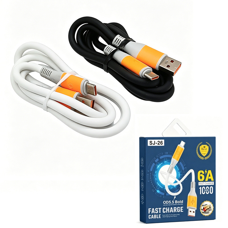 Cablu universal de încărcare cu diametrul conductorului 5,5 mm, conectori Type-C, Lightning și Micro USB – încărcare rapidă, lungime 1–2 m
