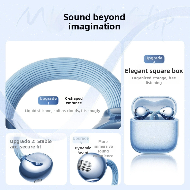 Căști Bluetooth cu conducere osoasă pentru Huawei 2026, sport, stil clip-on, autonomie lungă a bateriei