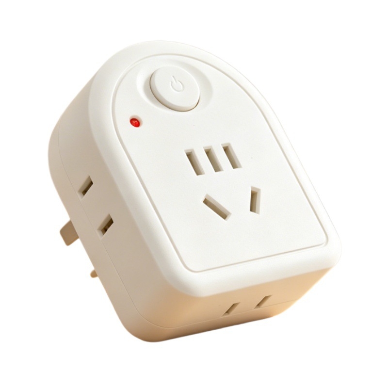 Adaptor de alimentare alb, cu întrerupător cu contacte argintii, 4 poziții și 11 prize, indicator roșu, 10A, adaptor multipriză de la o priză la mai multe prize