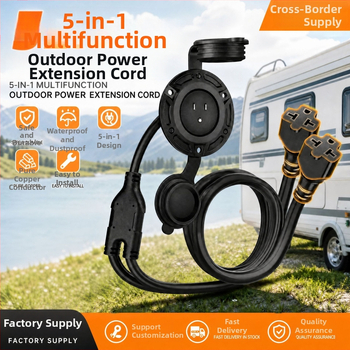 Cablu de încărcare RV american cu conector impermeabil NEMA 5-15R, priză directă 110V cu capac