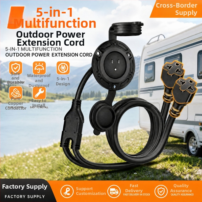 Cablu de încărcare RV american cu conector impermeabil NEMA 5-15R, priză directă 110V cu capac