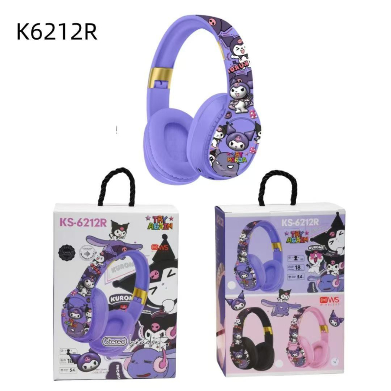 KS6212 Căști Bluetooth fără fir pentru copii, stil desen animat, sunet stereo