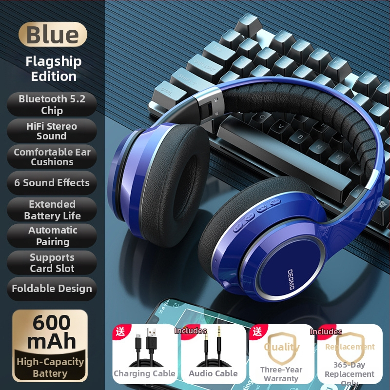 Cască Bluetooth cu model privat, over-ear, fără fir, slot pentru card, anulare zgomot, pentru gaming/esports, universală pentru telefon și laptop