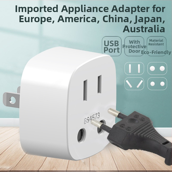 Adaptor priză EU către SUA, 2 pini rotunzi, convertor în stil european, compatibil cu standardele americane