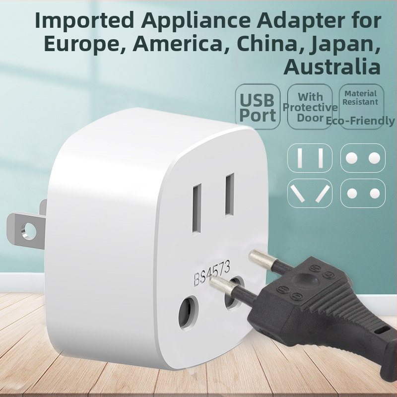 Adaptor priză EU către SUA, 2 pini rotunzi, convertor în stil european, compatibil cu standardele americane