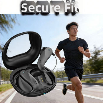 Căști Bluetooth TWS fără fir, cu anulare zgomot, design sport cu clips pentru urechi, pentru gaming