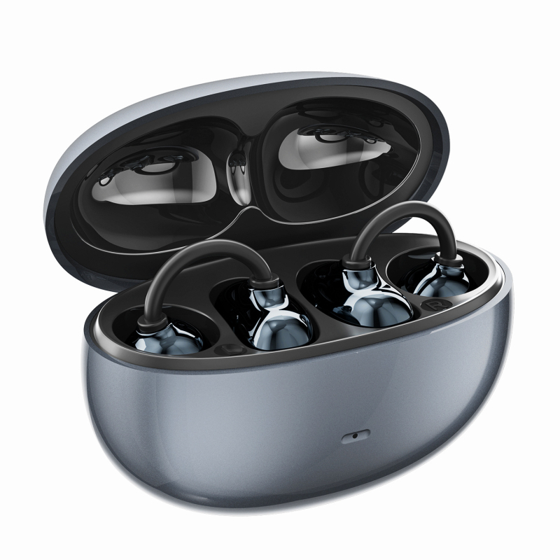 SK50 Cască Bluetooth cu clips, conducere osoasă, fără intrare în ureche, purtare fără durere, IPX5, Bluetooth 6.0, 4–8 ore baterie, stil sport, PC+ABS