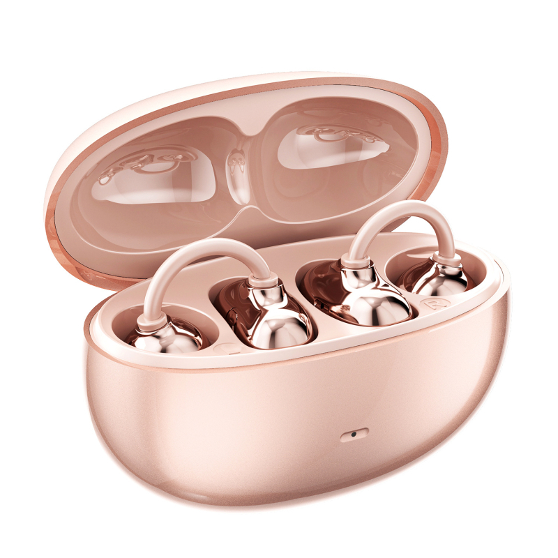 SK50 Cască Bluetooth cu clips, conducere osoasă, fără intrare în ureche, purtare fără durere, IPX5, Bluetooth 6.0, 4–8 ore baterie, stil sport, PC+ABS