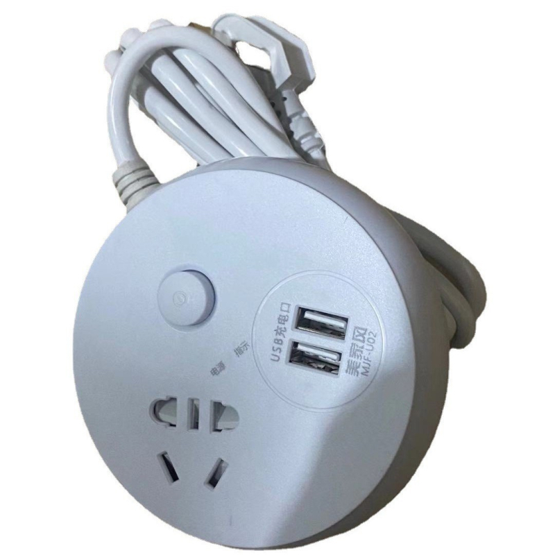Priză rotundă inteligentă cu USB, ușă de protecție, protecție la șocuri, cadou creativ, priză cu întrerupător cablat
