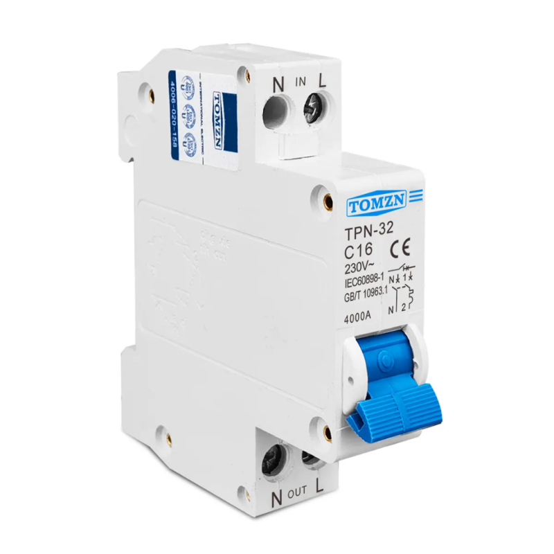 Tomzn TPN-32 întrerupător de circuit miniatural 1P+N 6A 10A 16A 20A 25A 32A MCB
