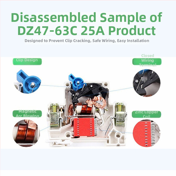 DZ47-125 întrerupător de circuit mini pentru uz casnic, 1P 2P 3P 4P, 80A 100A 125A