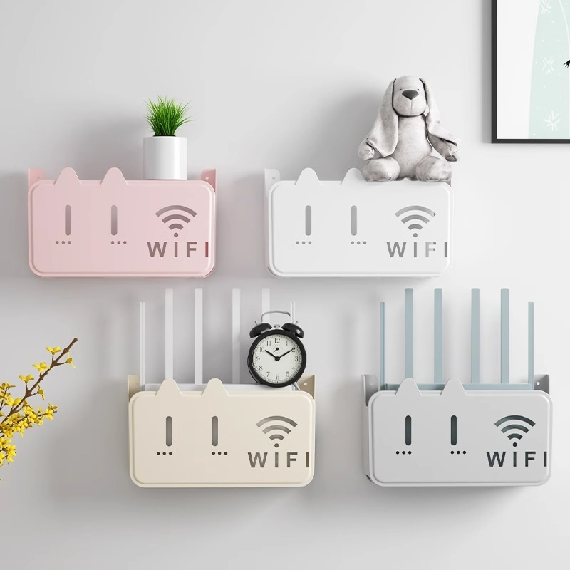 Cutie de stocare pentru router WiFi și organizator de cabluri, cu două etaje