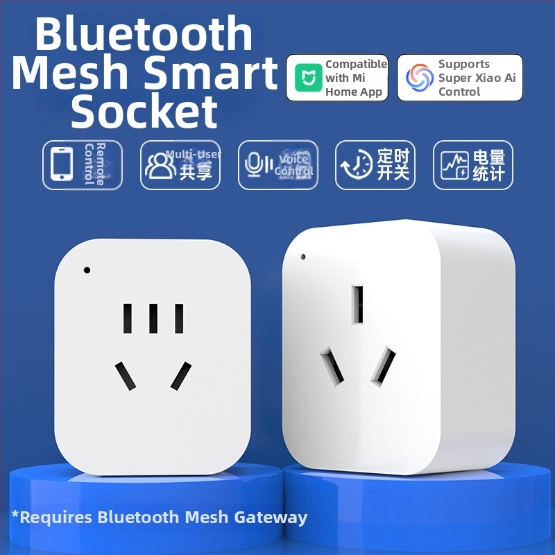 Priză inteligentă conectată la aplicația Mijia prin Bluetooth Mesh, temporizator local și de la distanță, control vocal, în conformitate cu standardul național.