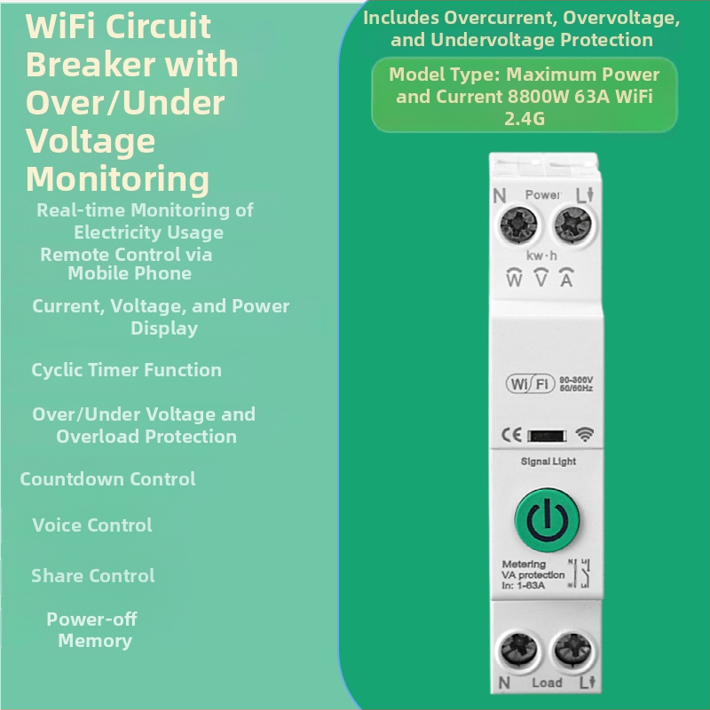 Întrerupător de circuit Wi‑Fi inteligent cu control de la distanță și temporizare