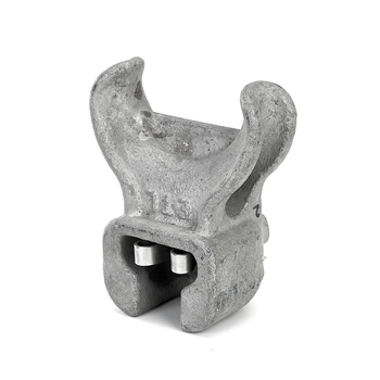 Clemă metalică pentru cablu în formă de corn cu conexiune cap de bol pentru cabluri de înaltă tensiune, accesorii galvanizate la cald, simplu și dublu