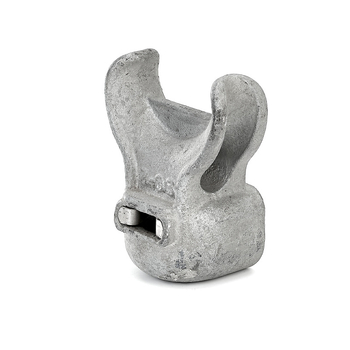 Clemă metalică pentru cablu în formă de corn cu conexiune cap de bol pentru cabluri de înaltă tensiune, accesorii galvanizate la cald, simplu și dublu