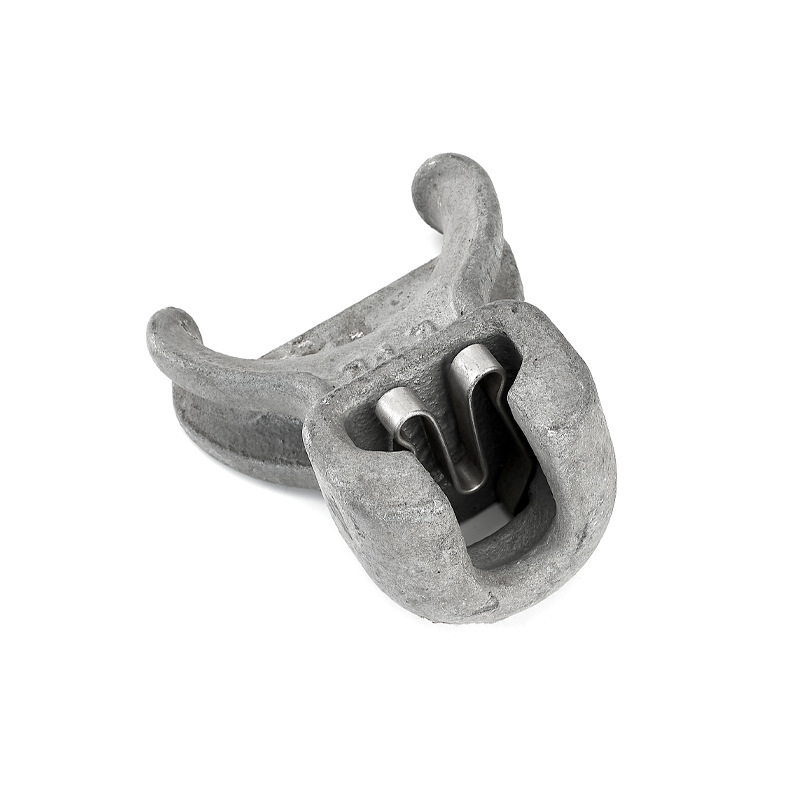 Clemă metalică pentru cablu în formă de corn cu conexiune cap de bol pentru cabluri de înaltă tensiune, accesorii galvanizate la cald, simplu și dublu