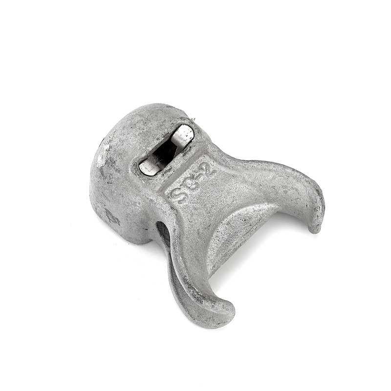 Clemă metalică pentru cablu în formă de corn cu conexiune cap de bol pentru cabluri de înaltă tensiune, accesorii galvanizate la cald, simplu și dublu