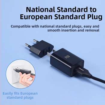Adaptor priză UE către SUA, 4.0 mm, de la două contacte rotunde la două contacte plate