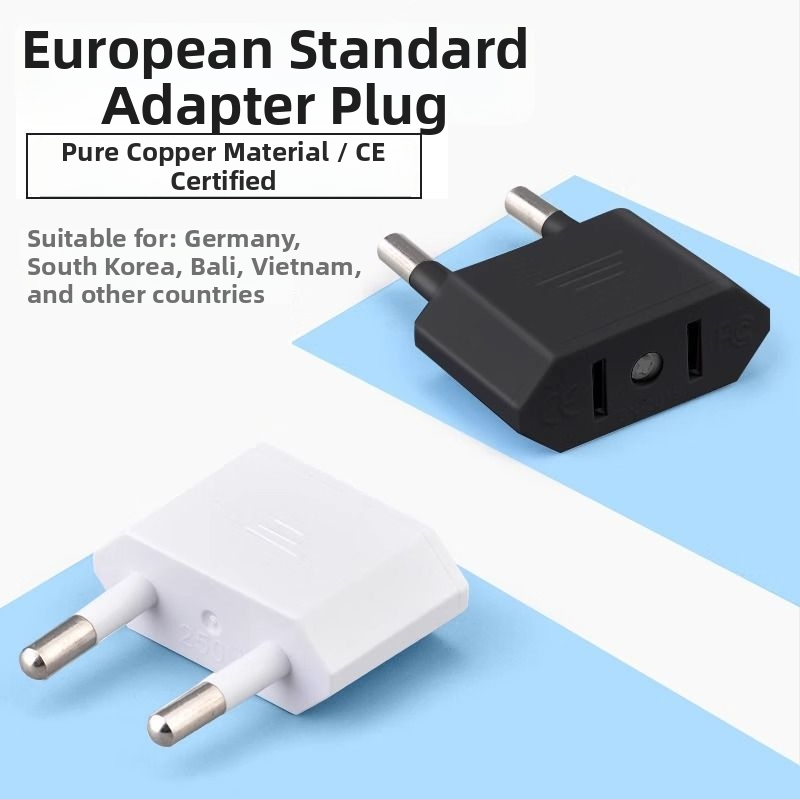 Adaptor priză UE către SUA, 4.0 mm, de la două contacte rotunde la două contacte plate