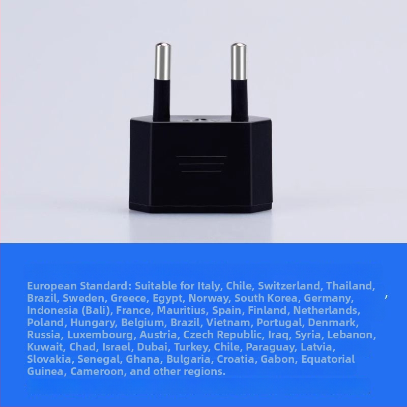 Adaptor priză UE către SUA, 4.0 mm, de la două contacte rotunde la două contacte plate