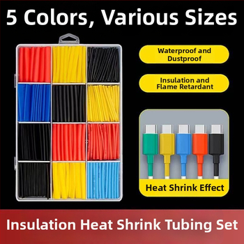 Set tuburi termo-contractile bi-color pentru DIY casnic, protecție izolatoare pentru fire electrice
