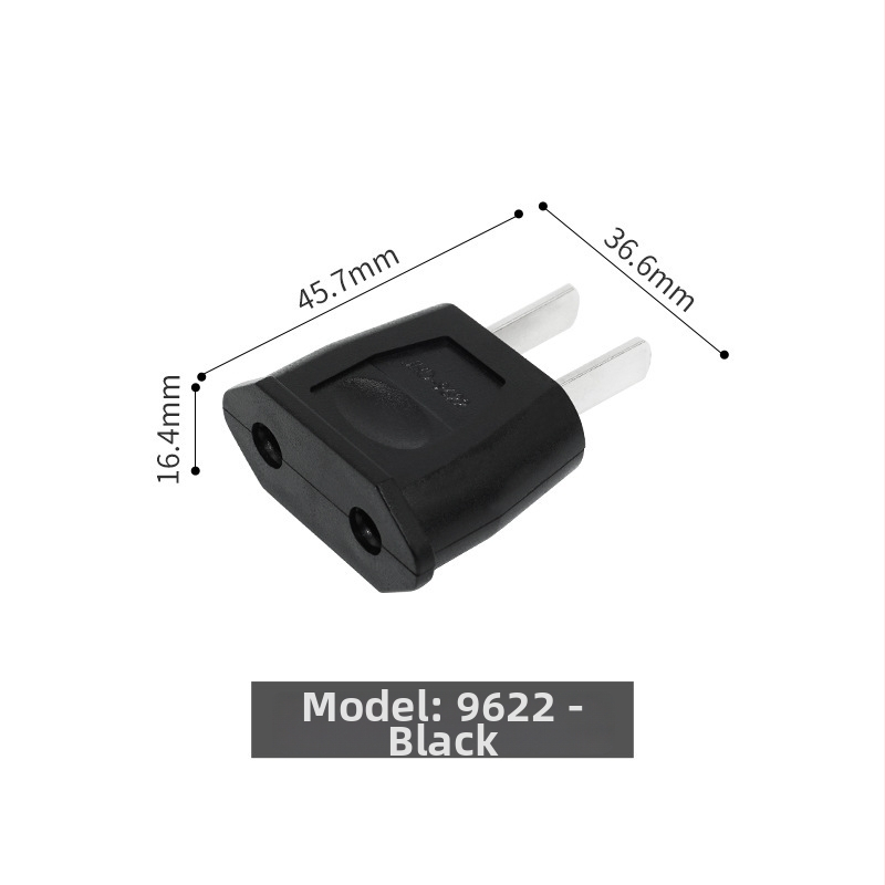 JHD-9622 adaptor de alimentare AC: de la priză europeană cu conector rotund la priză GB cu doi pini