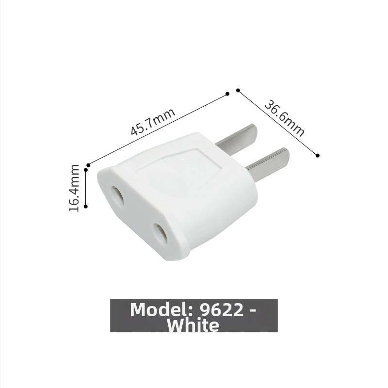 JHD-9622 adaptor de alimentare AC: de la priză europeană cu conector rotund la priză GB cu doi pini