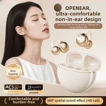 Q70 2025 Căști Bluetooth cu clips pentru urechi, anulare zgomot, pentru sport, durată lungă a bateriei, sunet de înaltă calitate