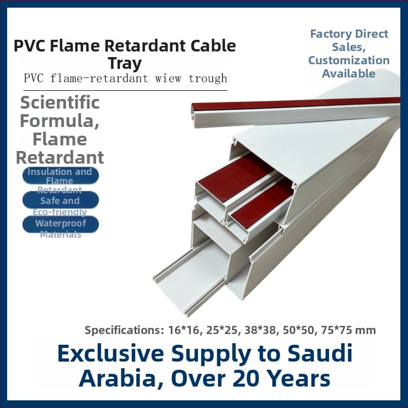 Canal PVC pătrat pentru cabluri, autoadeziv, montaj pe pereți, 16x16–75x75 mm