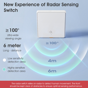 Întrerupător de perete Zigbee cu senzor radar, telecomandă și temporizator de prezență