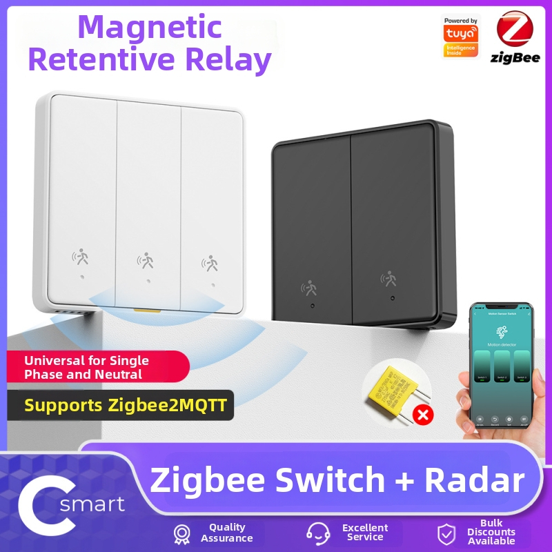 Întrerupător de perete Zigbee cu senzor radar, telecomandă și temporizator de prezență