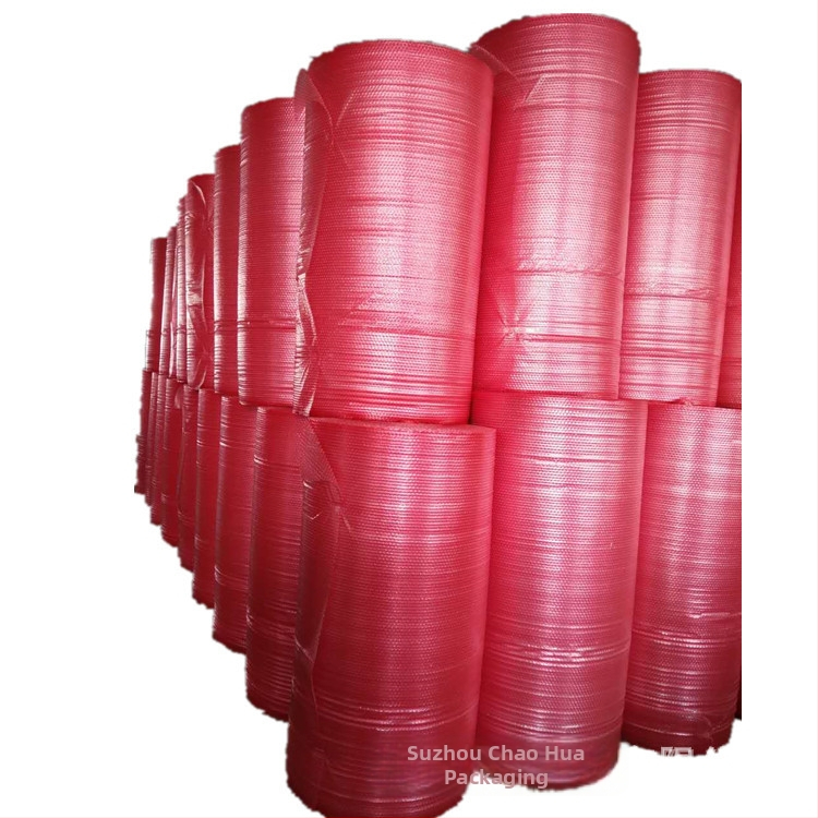 Antistatická bublinková fólia, šírka 120 cm, dĺžka 150 m, stredne veľké penové bubliny, červená