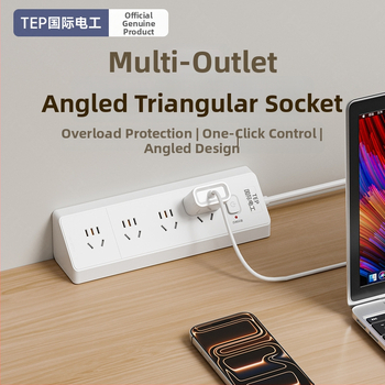 Prelungitor inteligent cu priză triunghiulară înclinată USB, multi-port pentru cămin și casă