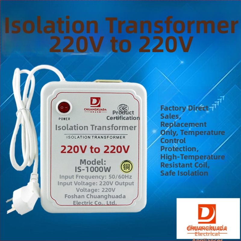 Transformator de izolație monofazat, 1000W, raport 1:1, 220V–220V, înfășurări din cupru pur, nucleu inelar
