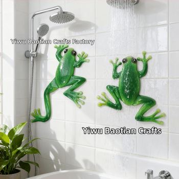 Decor de perete cu broscuță care se târăște pe perete, pentru casă și grădină, din rășină sintetică