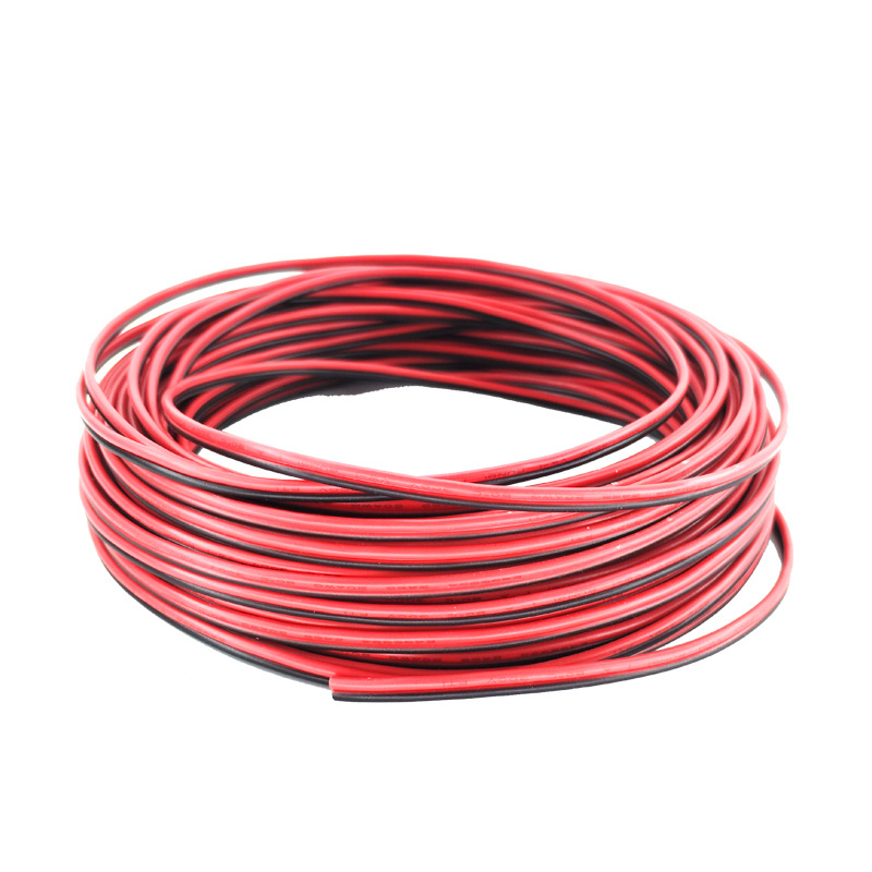 Cablu pentru bandă LED, roșu și negru, 22 AWG, conductori paraleli dubli