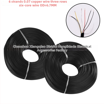 Cablu audio pentru căști din cupru cu două conductoare, rond, 7×0,10 mm, Ø exterior 2,8 mm
