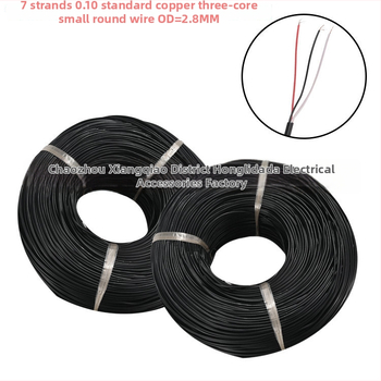 Cablu audio pentru căști din cupru cu două conductoare, rond, 7×0,10 mm, Ø exterior 2,8 mm