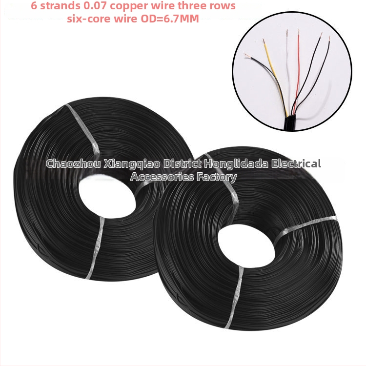 Cablu audio pentru căști din cupru cu două conductoare, rond, 7×0,10 mm, Ø exterior 2,8 mm