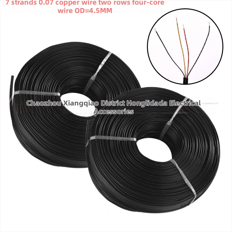 Cablu audio pentru căști din cupru cu două conductoare, rond, 7×0,10 mm, Ø exterior 2,8 mm