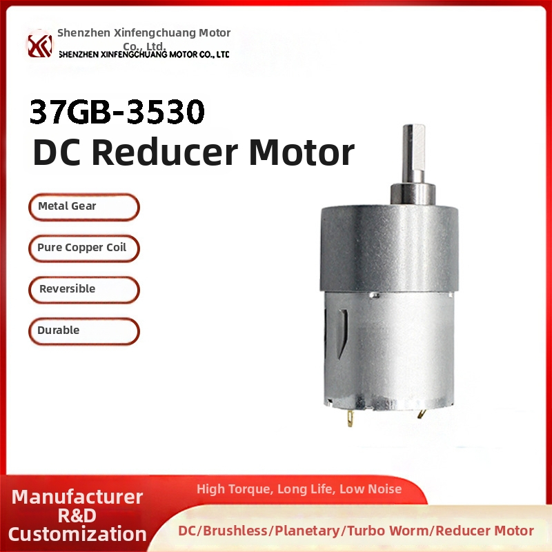 37GB-3530 motor DC cu reductor, micro motor cu pinion, 12V/24V, viteză redusă, cuplu mare