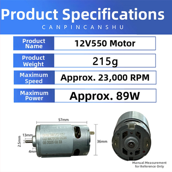 Motor 12V550 pentru bormașină cu acumulator și șurubelniță electrică – motor din cupru integral