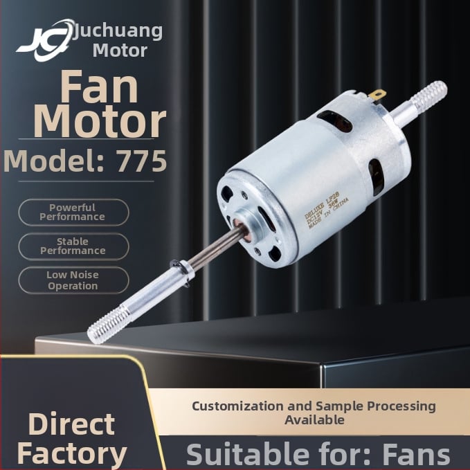 Jednosmerný motor 775/755 pre malé domáce spotrebiče — kefkový motor, motor ventilátora 7,2/7,4/11,1/12/24 V