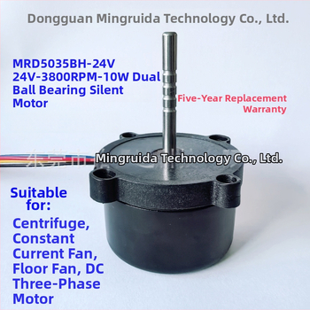 MRD5035BH motor brushless 24V DC cu rulmenți cu bile – motor silențios cu reducere de transmisie pentru ventilator de podea