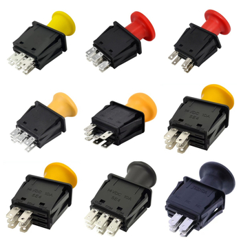 Comutator pentru mașină de tuns iarba cu cap de ciupercă, PTO, industrial, galben, 5-Pin 6-Pin 7-Pin 8-Pin, roșu/negru